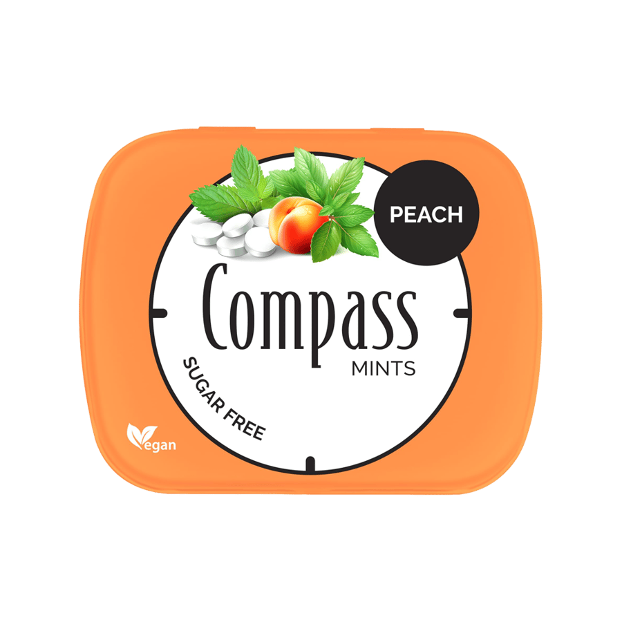 COMPASS  FRESH MINTS (PEACH) 14 GM NEW-COMPASS  FRESH MINTS (PEACH) 14 GM NEW