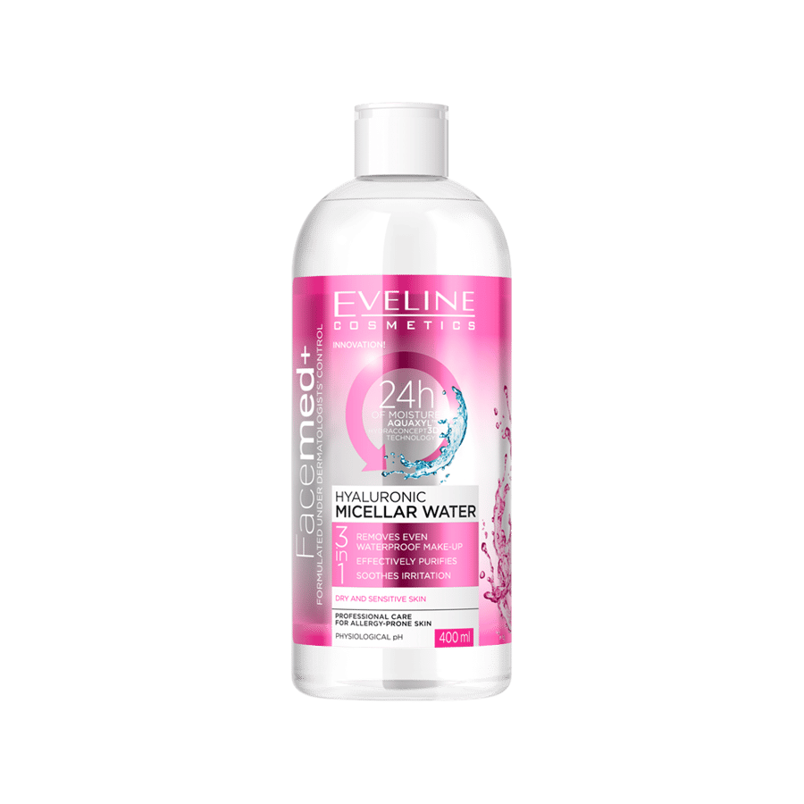 EVELINE FACEMED + HYALURONIC MICELLAR WATER 400ML-EVELINE FACEMED + HYALURONIC MICELLAR WATER 400ML