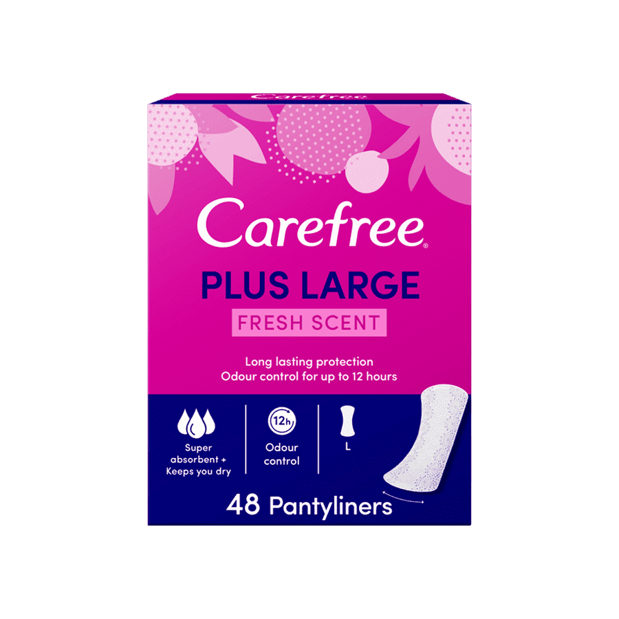 كيرفري بلاس فوط صحية نسائية فريش  كبيرة 48 حبة-CAREFREE PLUS LARGE FRESH 48 PCS