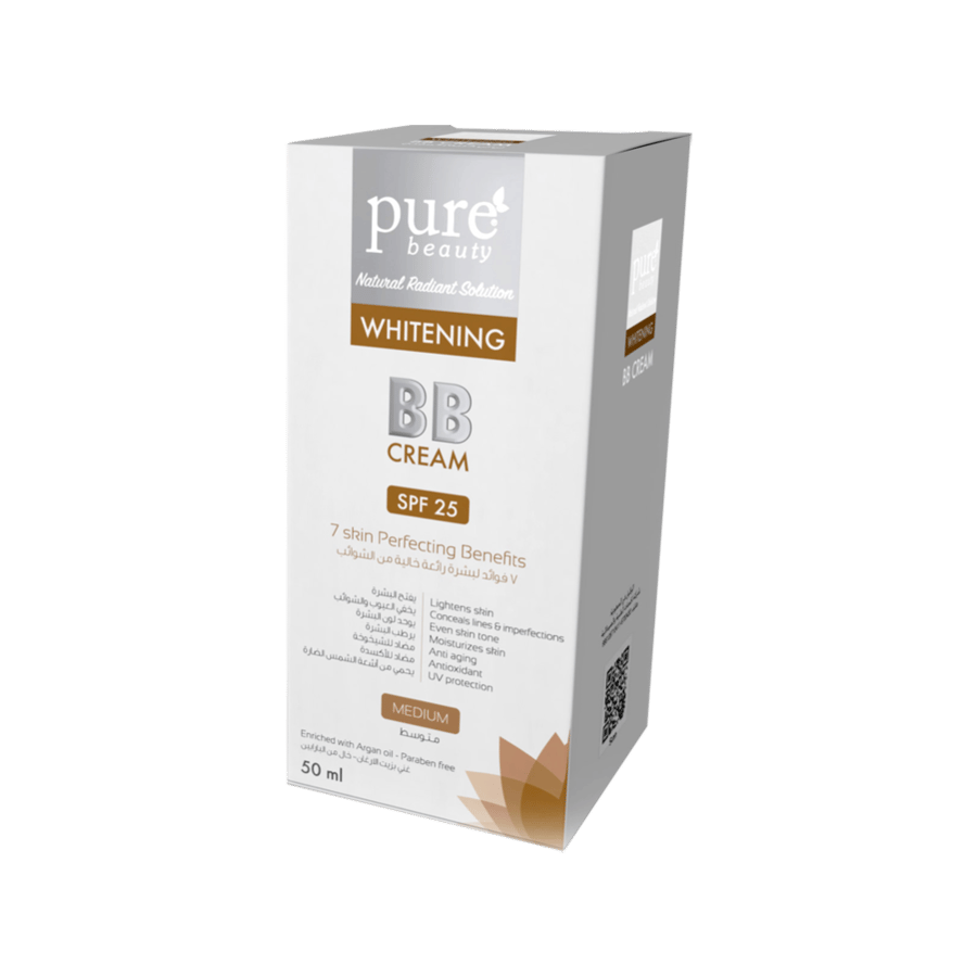 بيور كريم بي بي لتبييض البشرة 50 مل (متوسط)-PURE WHITENING BB CREAM 50 ML (MEDIUM)