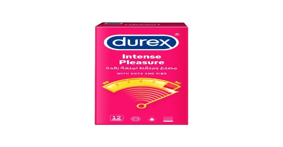 ديوركس واقي ذكري 12 حبة زيادة الرغبة-DUREX INTENSE PLEASURE 12 CONDOMS