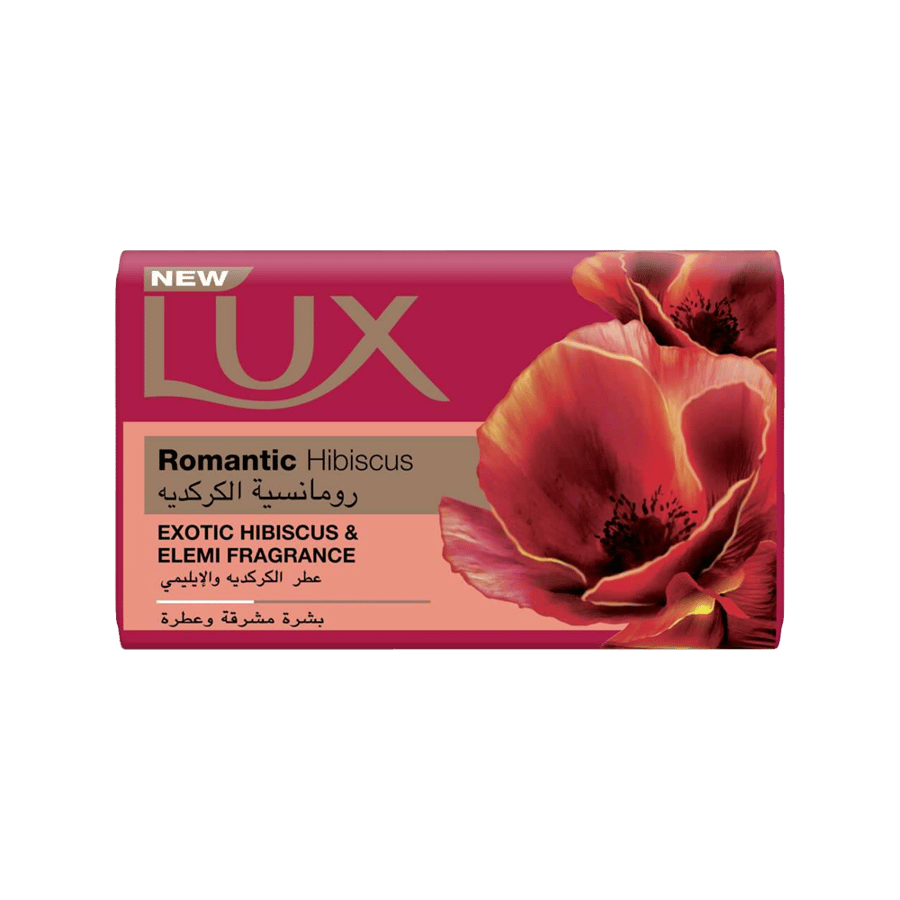 لوكس صابونة رومانسية الكركدية 120 جم-LUX SOAP ROMANTIC HIBISCUS 120G