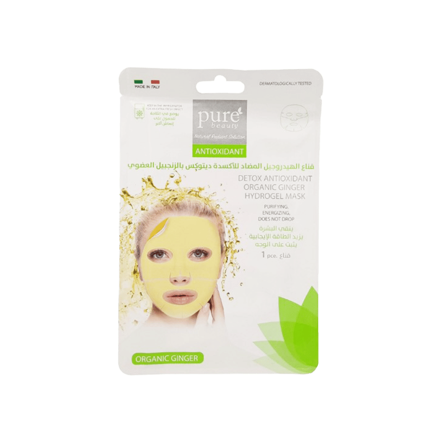 Pure antioxidant mask detox with organic ginger