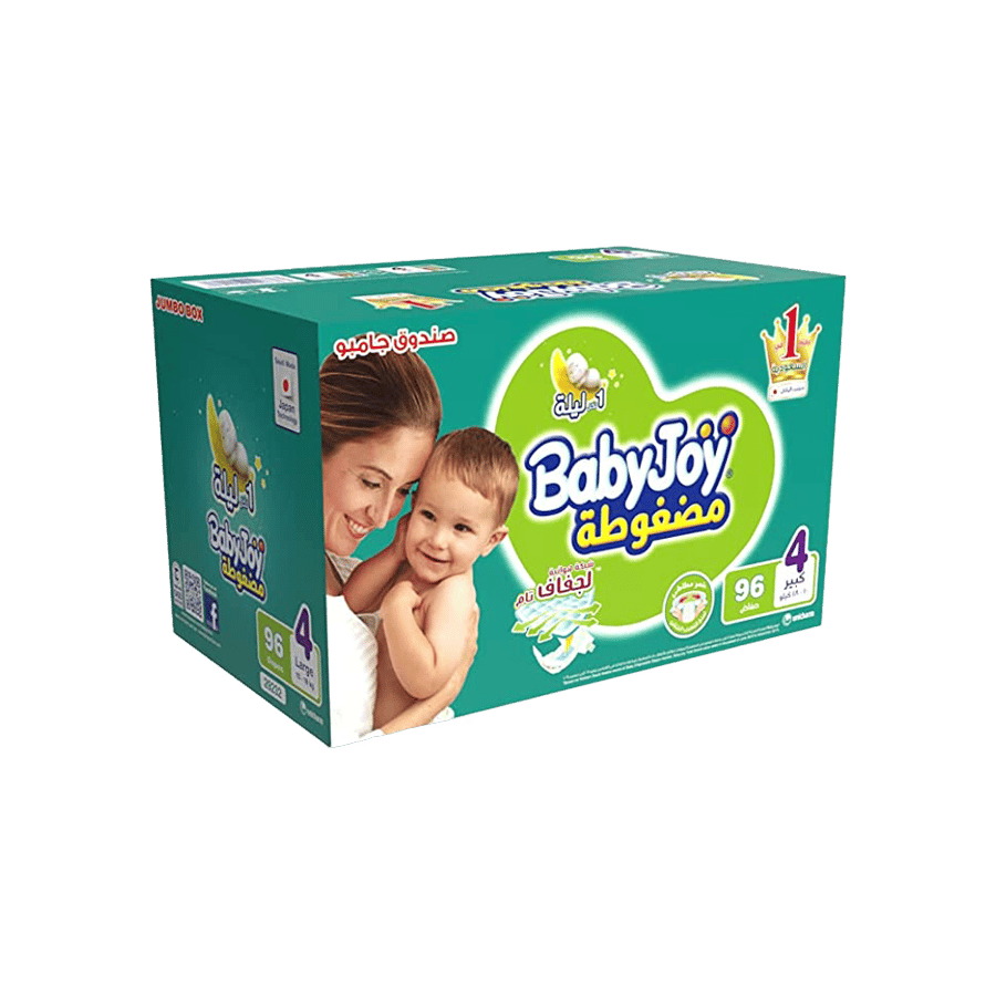 بيبي جوي جامبو حفاظات للأطفال صندوق رقم 4 - 96 حبة-BABYJOY JUMBO BOX N0-4(96PCS)