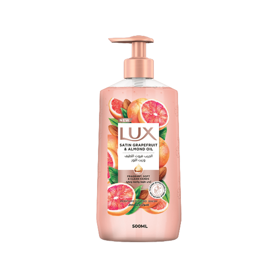 غسول اليدين لوكس ٥٠٠ مل (زيت الجريب فروت واللوز)-LUX HAND WASH 500 ML (SATIN GRAPEFRUIT&ALMOND OIL)