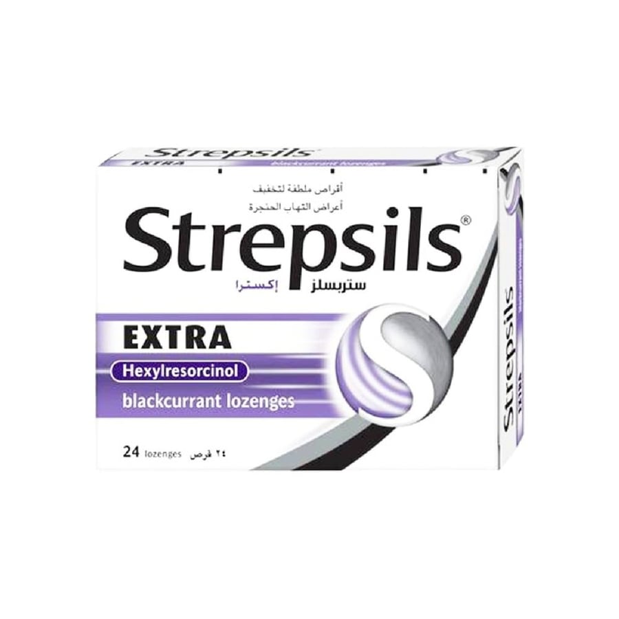 ستريبسيلز اكسترا 24 حبة مطهر للحلق-STREPSILS EXTRA 24 LOZENGES