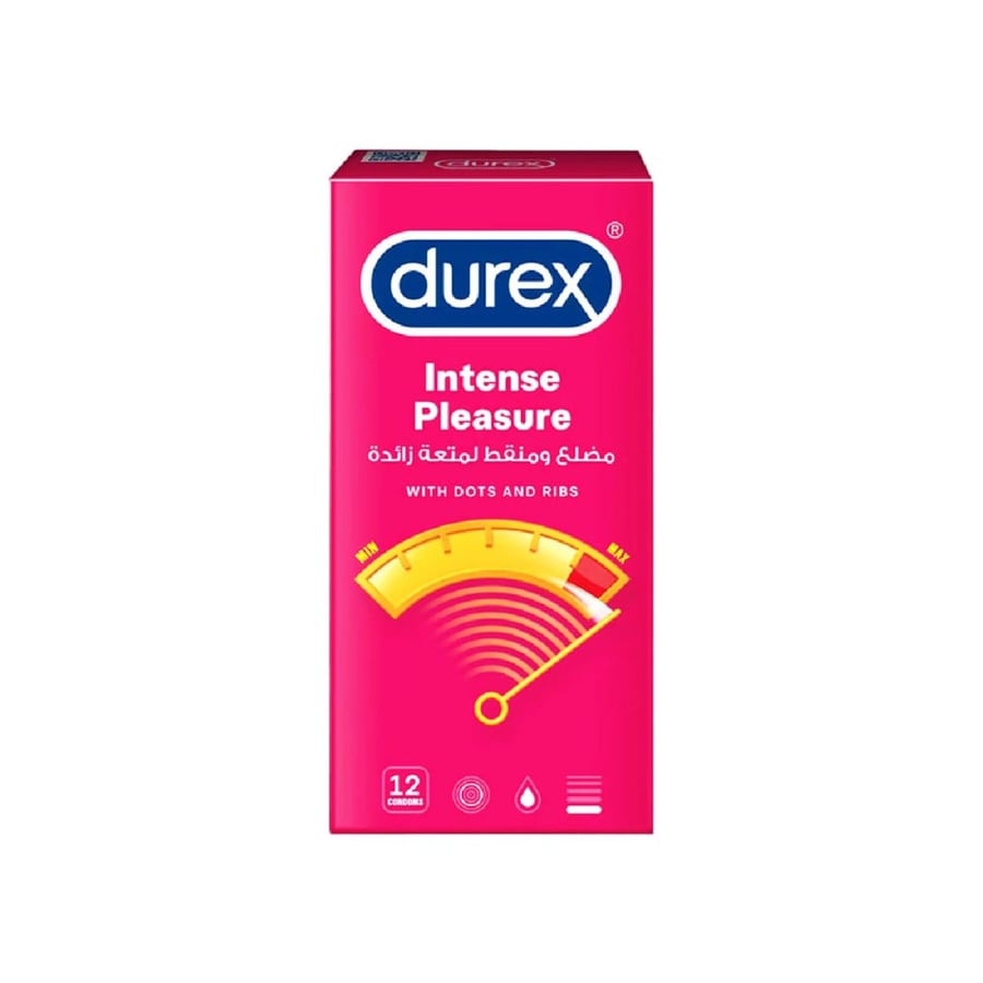 ديوركس واقي ذكري 12 حبة زيادة الرغبة-DUREX INTENSE PLEASURE 12 CONDOMS