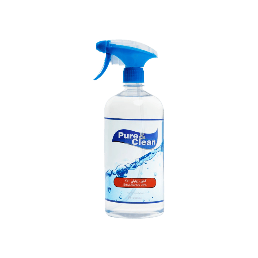 بيور اند كلين كحول بخاخ 1000مل-PURE & CLEAN ETHYL ALCOHOL 1000ML
