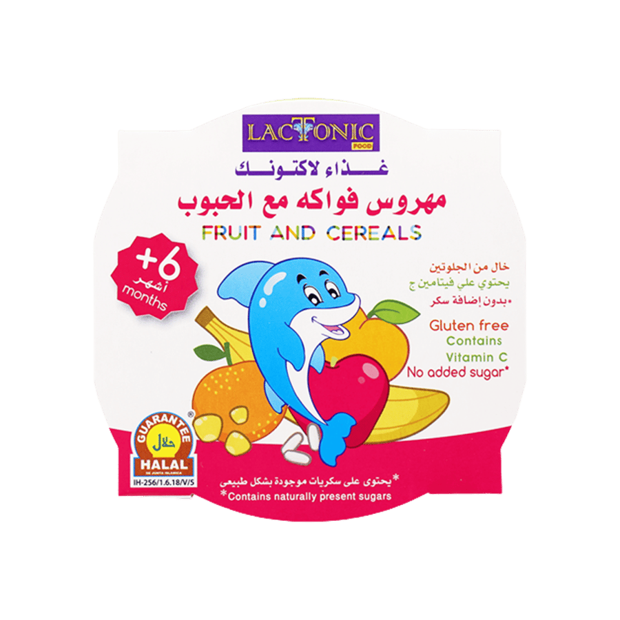 لاكتونك مهروس الفواكة - سيريال 2* 130 ج-LACTONIC PUREE 4 FRUITS W/CEREALS 2X130G