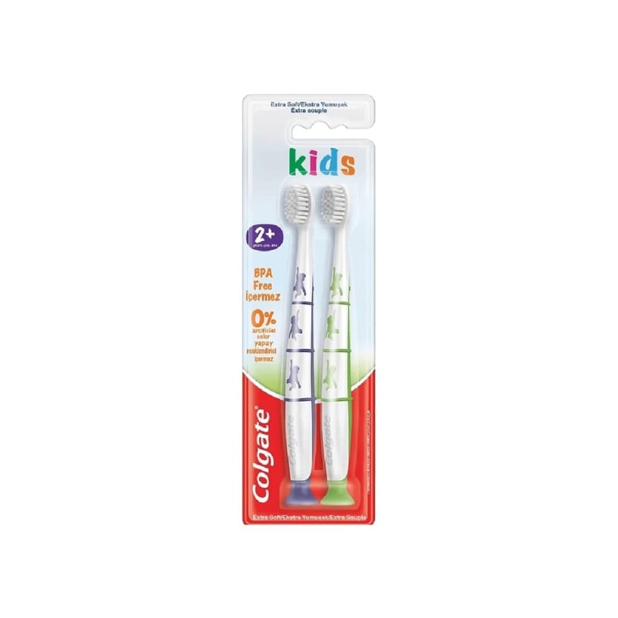 كولجيت فرشاة أسنان للأطفال ناعمة 2+ سنوات-COLGATE KIDS T/ BRUSH EX SOFT 2+Y 2PCS