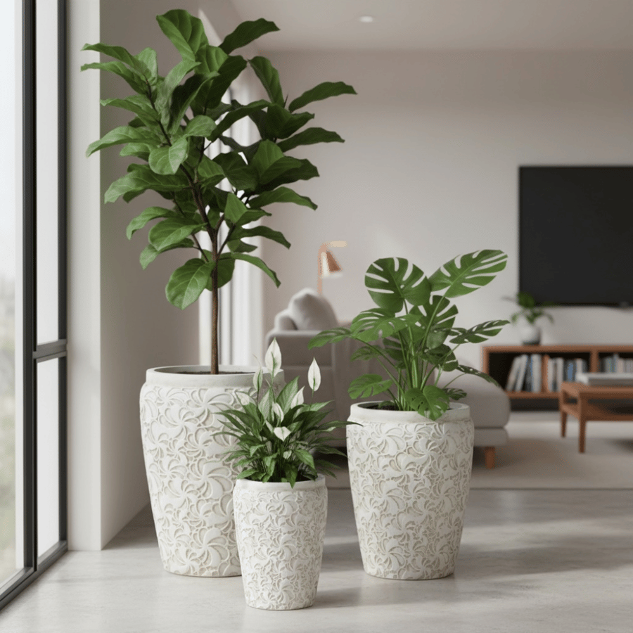 Indoor and outdoor gypsum tree parking in beige color