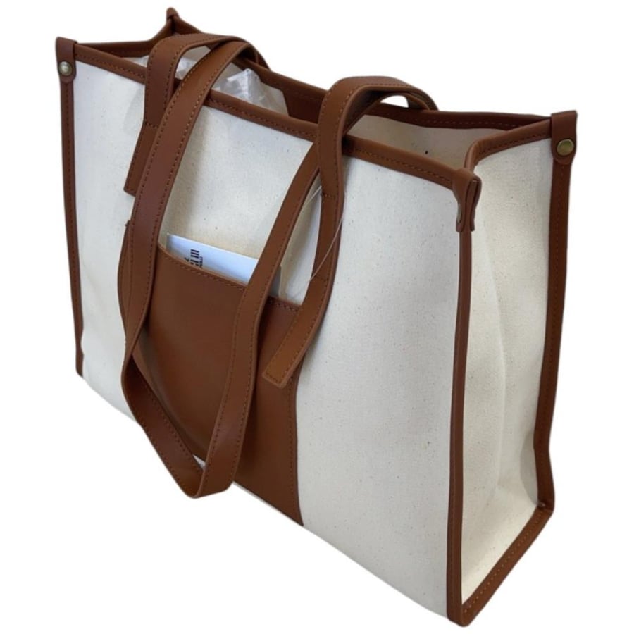 Cloth coffee basket with leather handle
