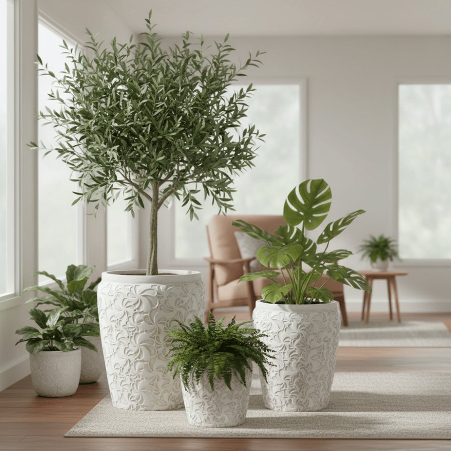 Indoor and outdoor gypsum tree parking in beige color