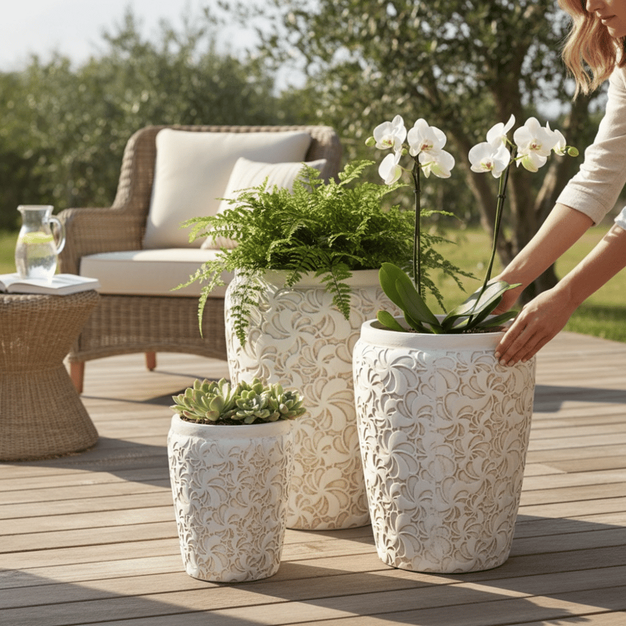 Indoor and outdoor gypsum tree parking in beige color