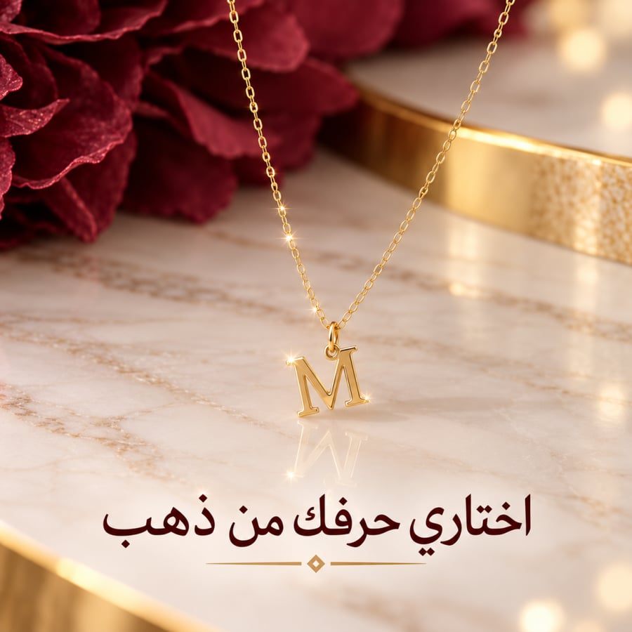 عقد حرف ذهب عيار 18