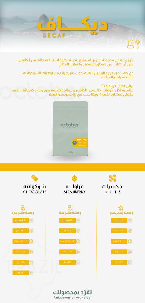 قهوة برازيل دي كاف محمصة اكتوبر 250g