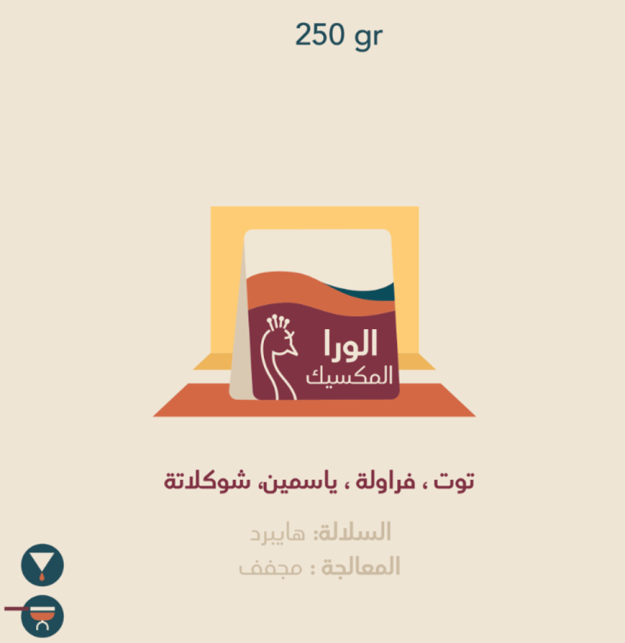 قهوة المكسيك الورا من محمصة الطاووس 250G