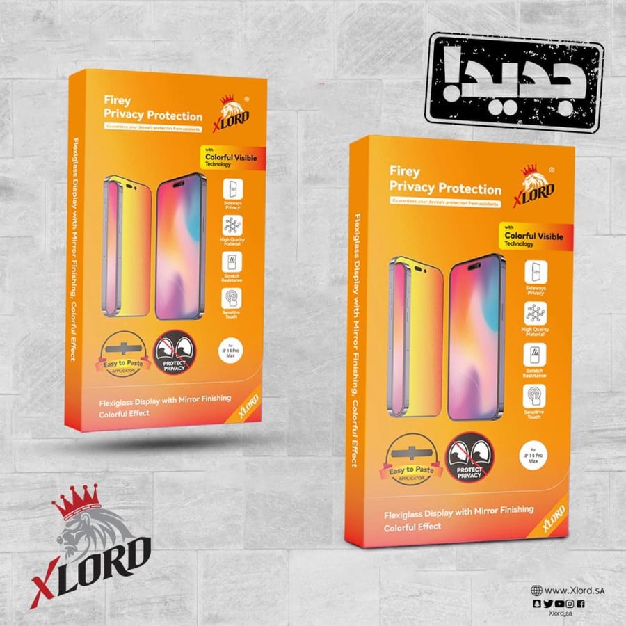 حماية ايفون نارية - حماية للشاشة الأمامية لقافة بالألوان XLORD اكس لورد
