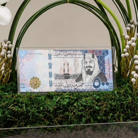 صينيه توليب ابيض مع حامل مبلغ