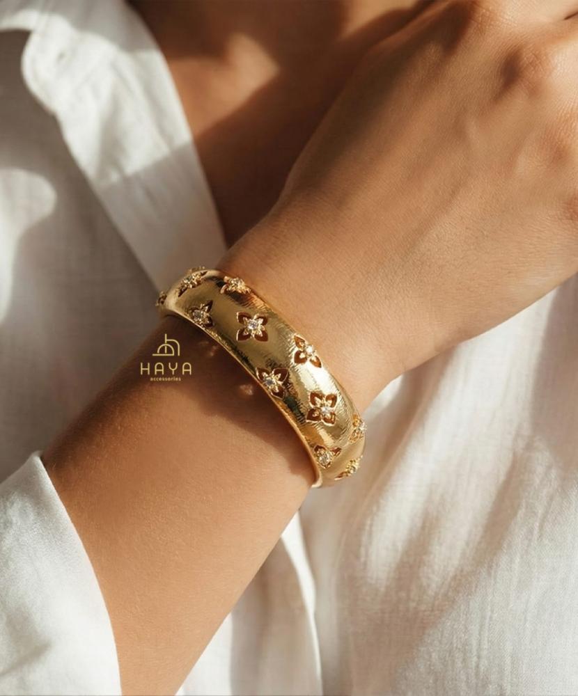 Bracelet and ring set plated