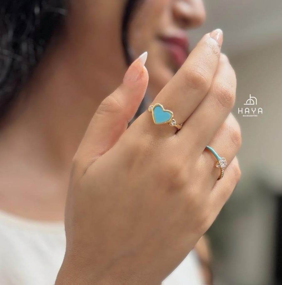 خاتم القلب التركواز