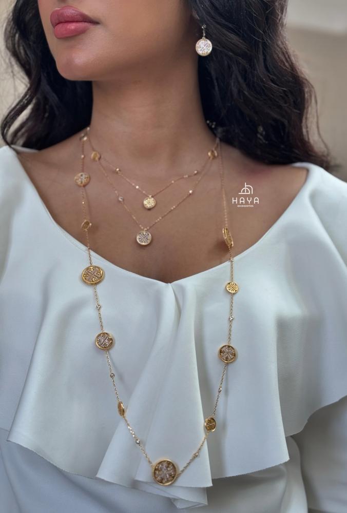سلسال دورين مطلي ومزين بالزركون