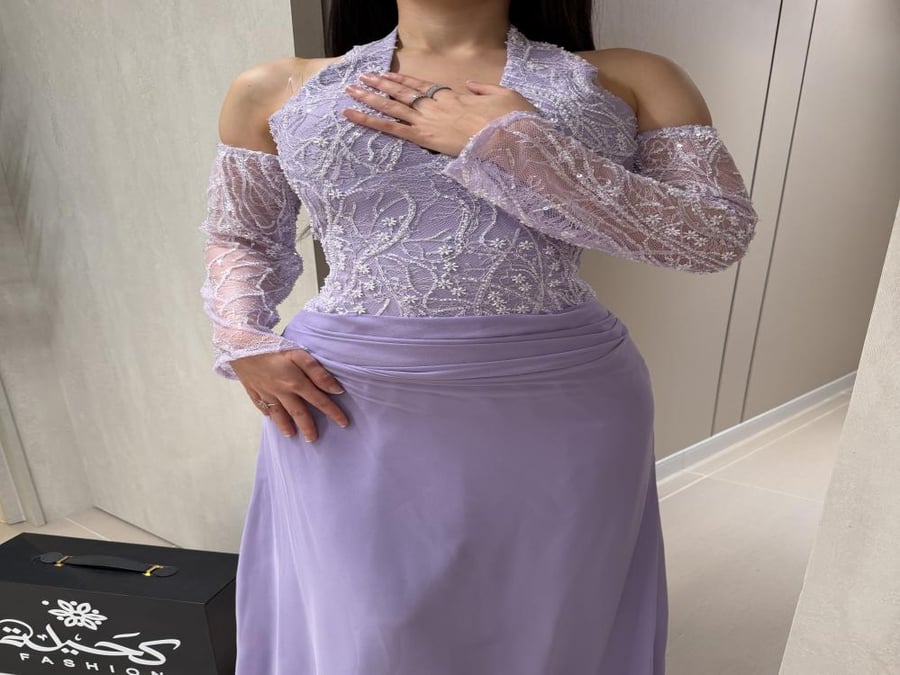 Evening dress with a distinctive design