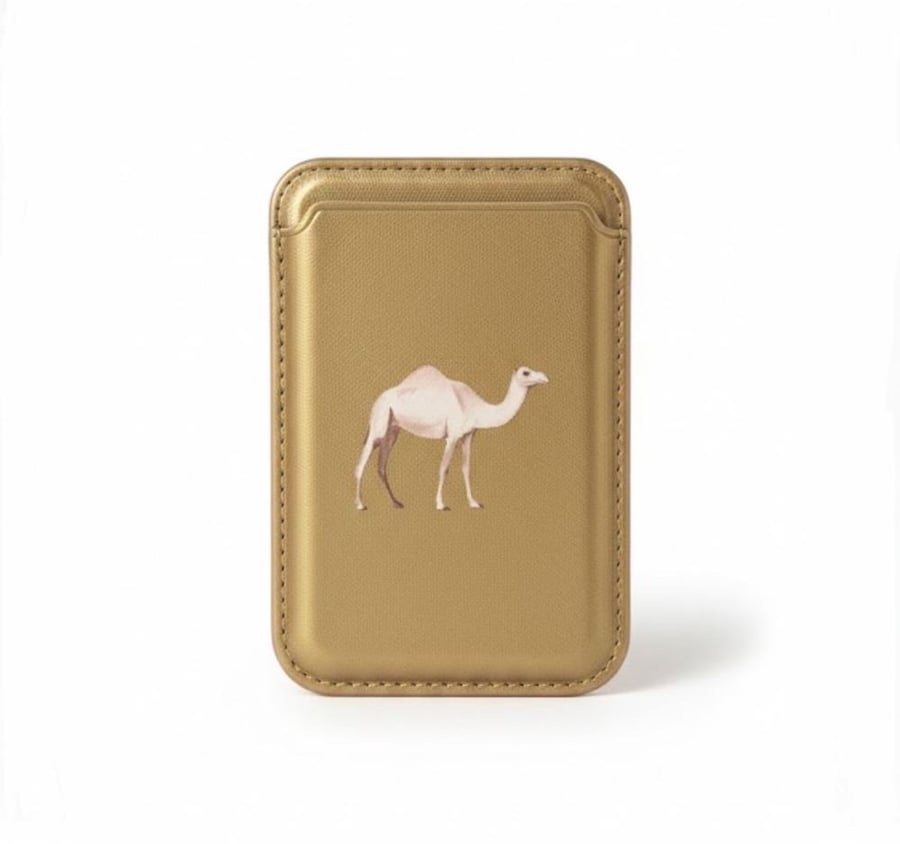 Leather cardholder, Gold