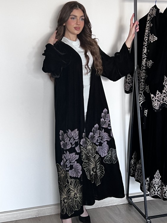 عباية تطريز ورد-تايفيت