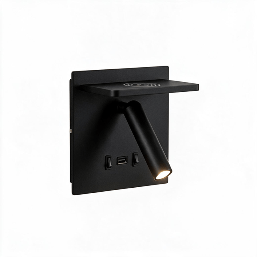 ابليك قراءه اسود مربع مع قاعده شحن USB ليد اوسرام  3 وات W33034