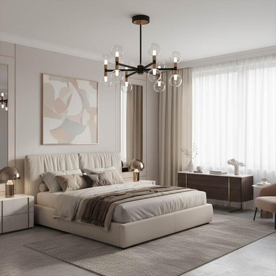 ثريا دائري ستيلير أسود وذهبي MD21001011