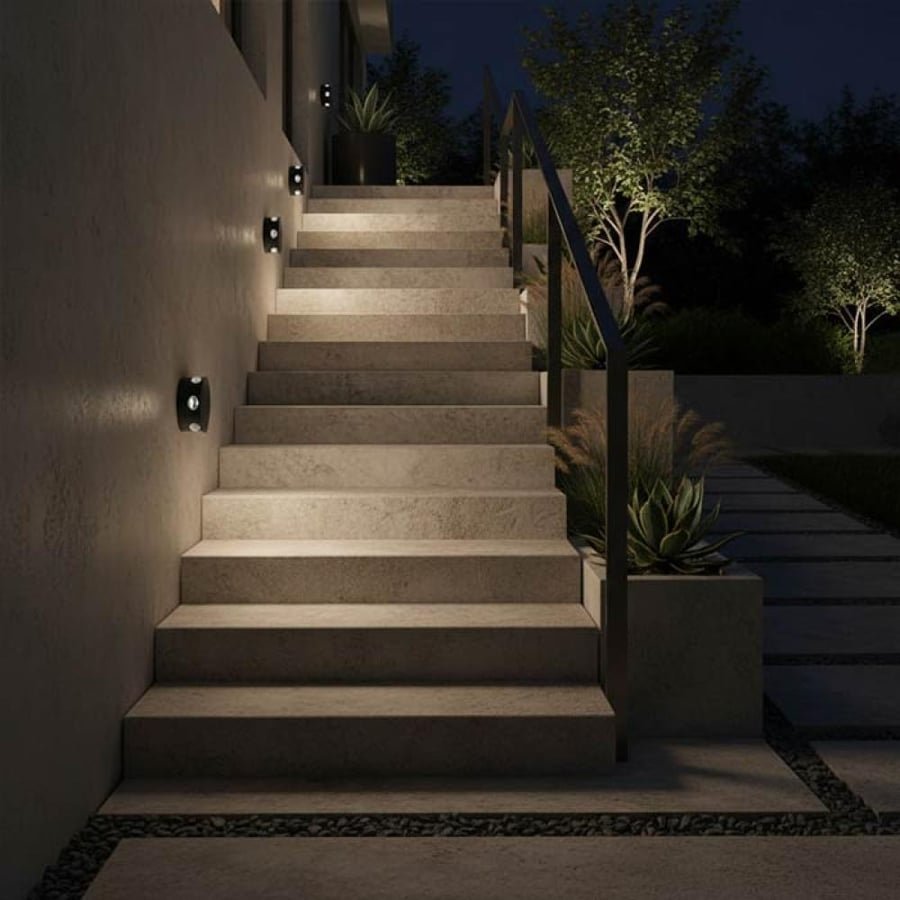 Outdoor eclipse round lens wall sconce - 2377