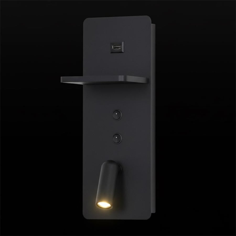 ابليك قراءه اسود مستطيل مع قاعده شحن USB ليد اوسرام 3 وات-W33033