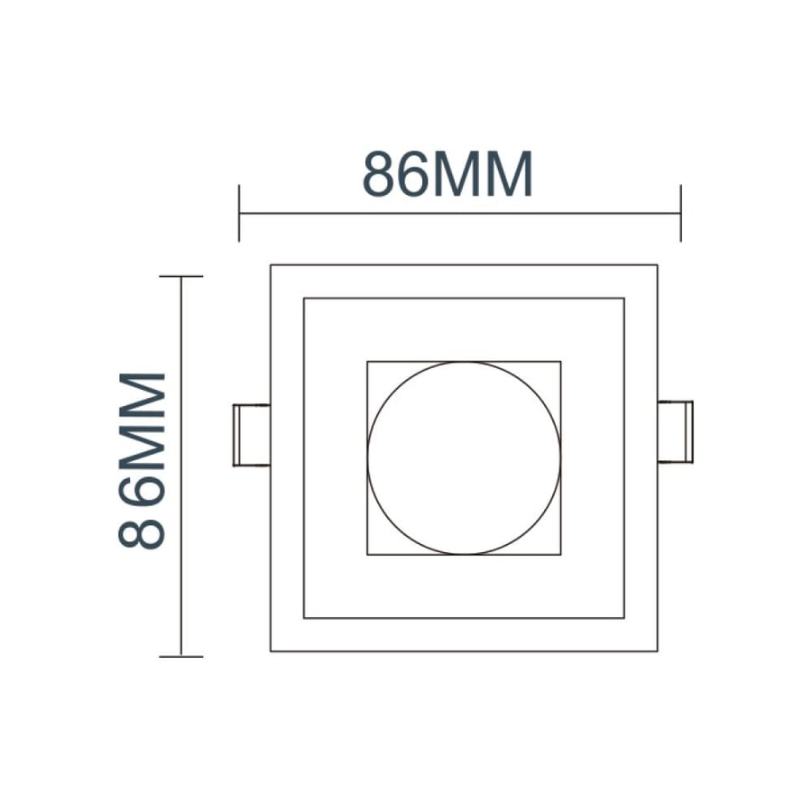 Siera Deep Square Adjustable Single Spotlight Frame – D-502SQ (7.5 cm)