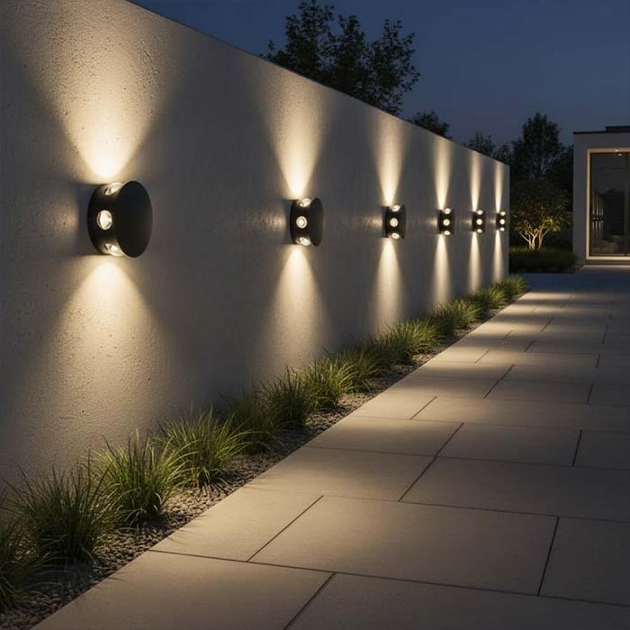 Outdoor eclipse round lens wall sconce - 2377