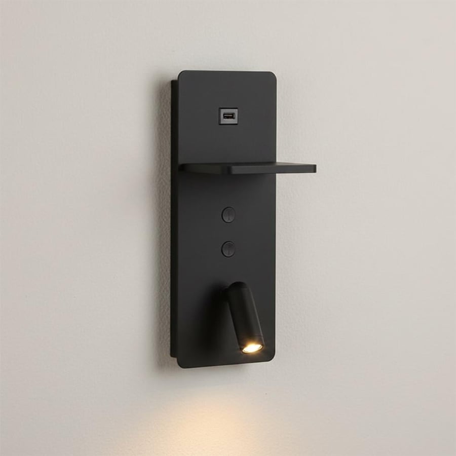 ابليك قراءه اسود مستطيل مع قاعده شحن USB ليد اوسرام 3 وات-W33033