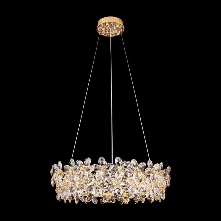 Juri crystal gold chandelier, led and wormlite 9520