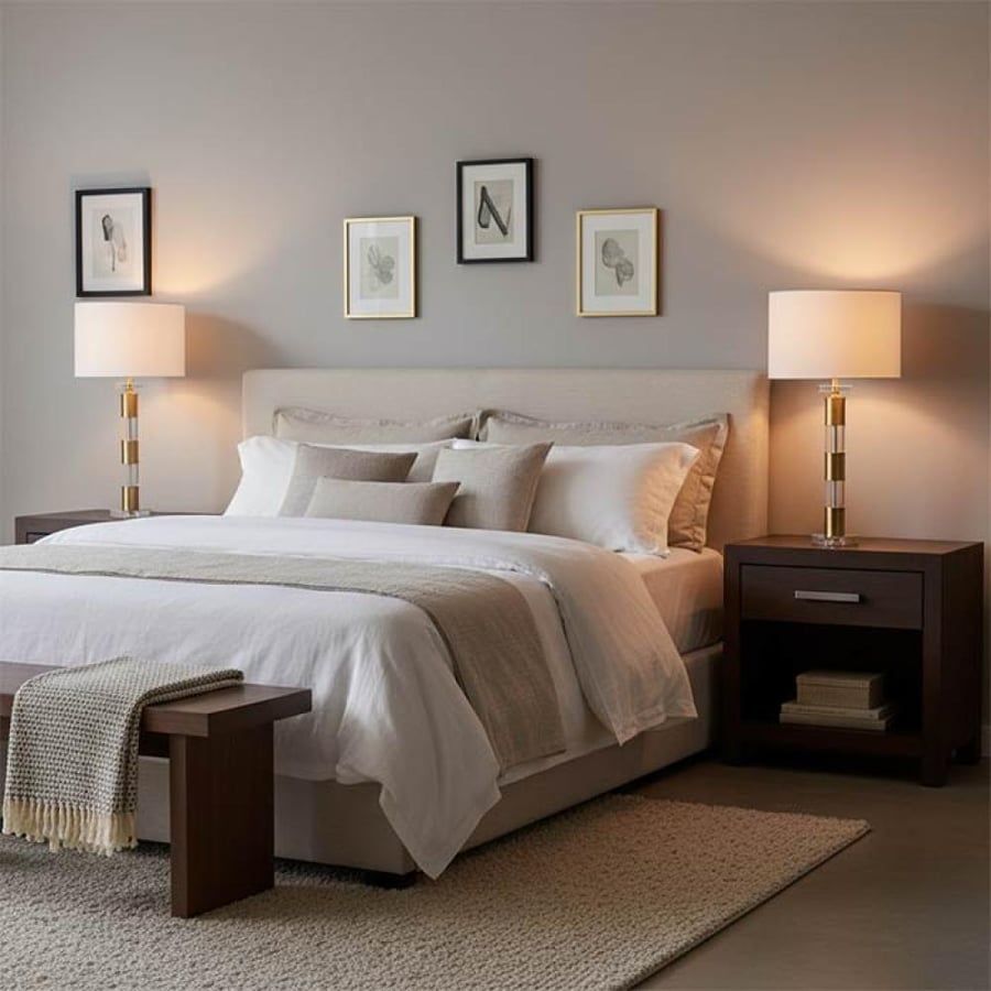 أباجورة كلاسيك خطوط ذهبي وكريستال شفاف HY231010