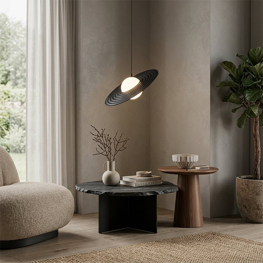 علاقي ساتورن اسود 35سم 10وات P0763-350