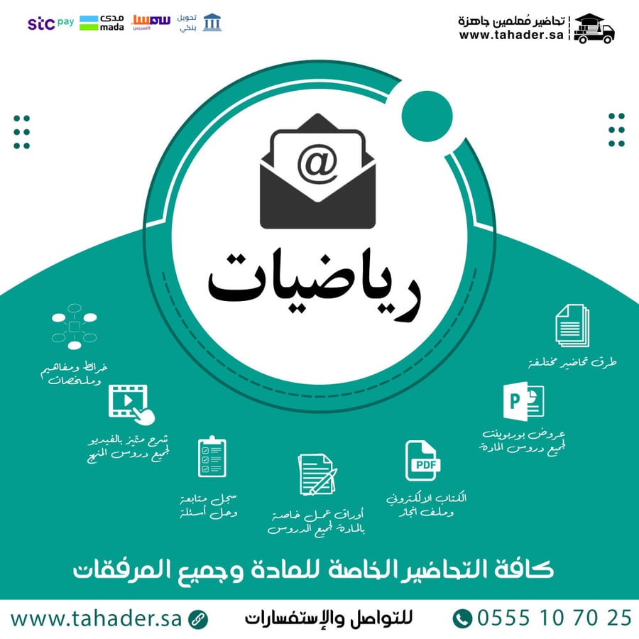 بوربوينت مادة الرياضيات سادس ابتدائي الفصل الدراسي الثاني