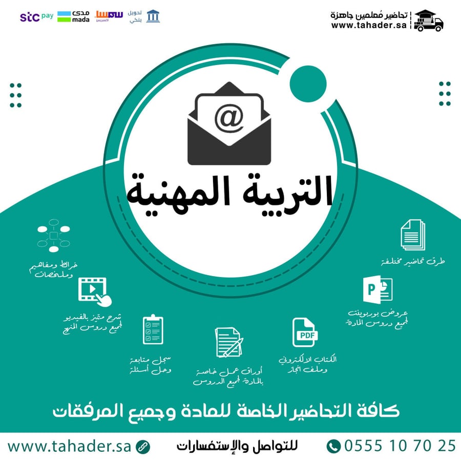 أوراق عمل مادة التربية المهنية مقررات