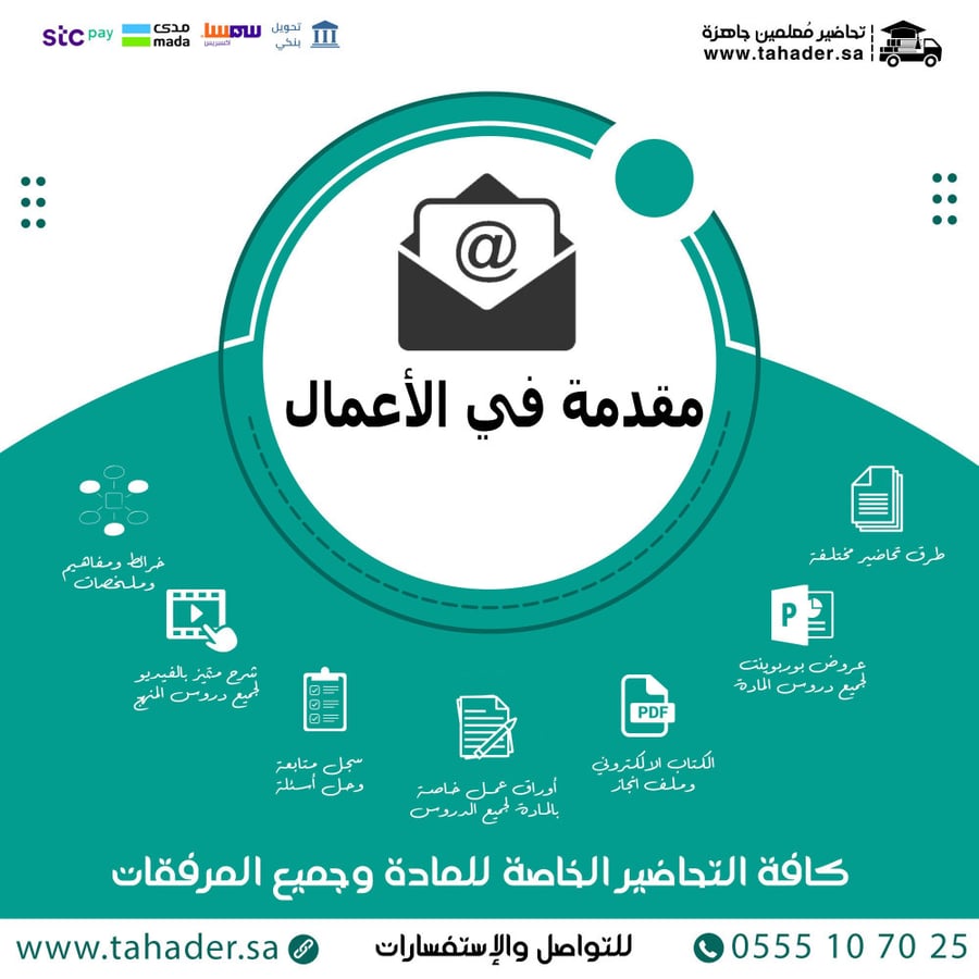 اوراق عمل مادة مقدمة في الأعمال 1-2 ثاني ثانوي مسارات الفصل الدراسي ال