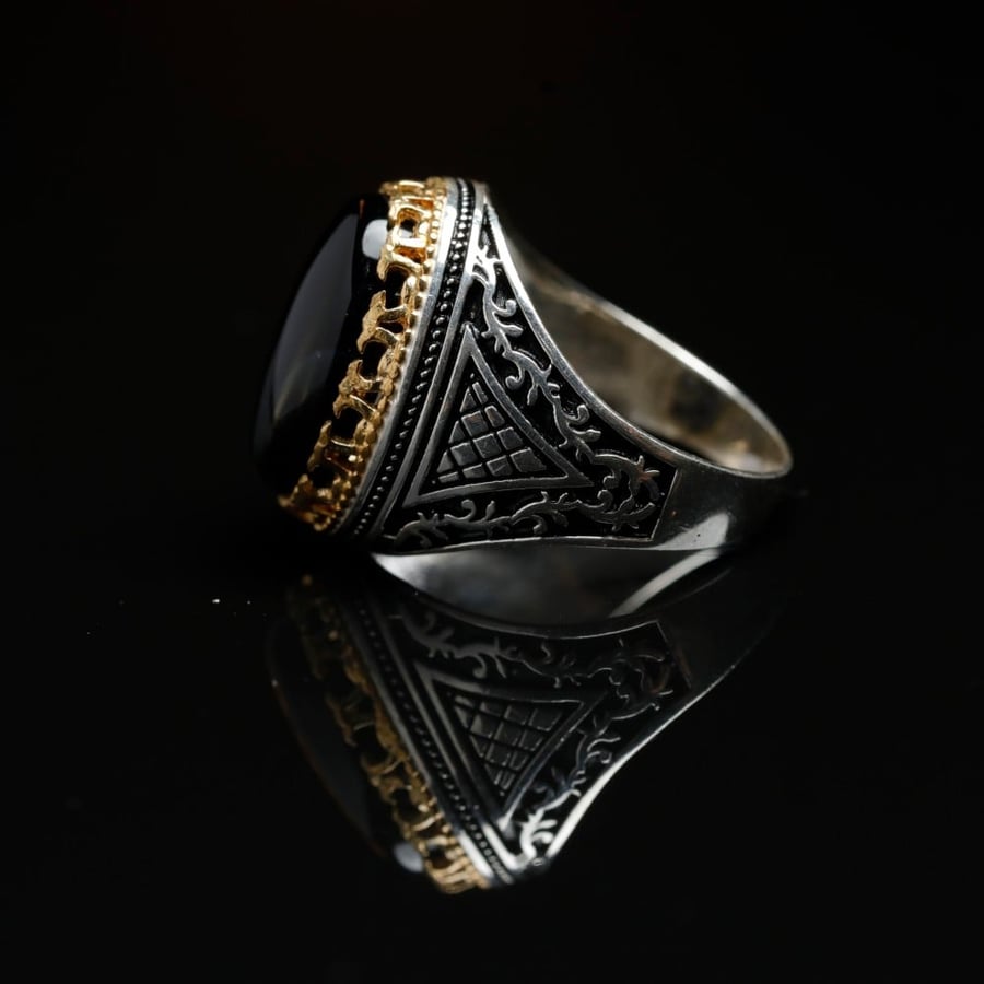 خاتم عقيق اسود    A-010