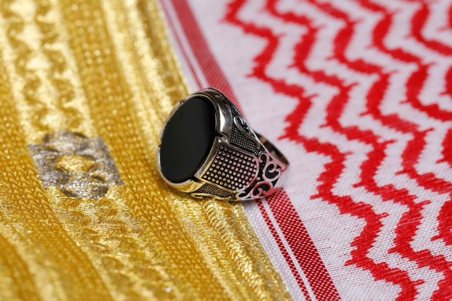خاتم عقيق اسود       I-01