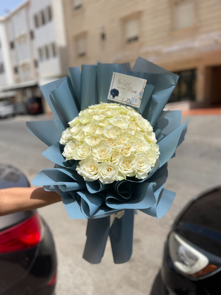 باقه الورد الابيض 82