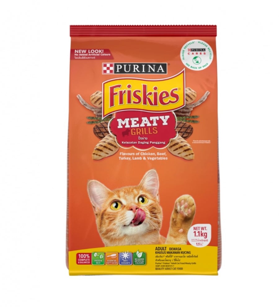 Purina Mighty Grilles from Friskies Grilled Meat Flavor for Adult Cats 1.2 kg