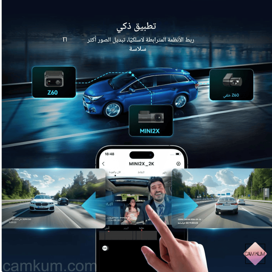 داش كام بالجوال dashcamerasa DDPAI Z60 بلاكفيو ريد تايجر علي اكسبرس