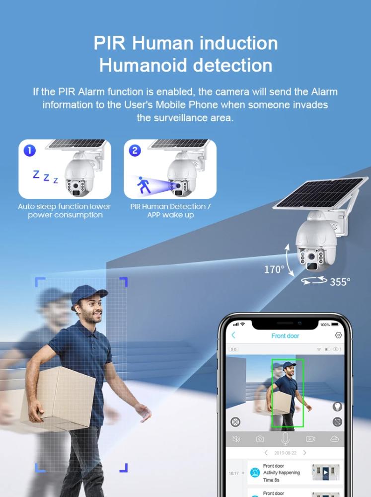 كاميرا مراقبة بالطاقة الشمسية متحركة 360 درجة علي باب علي اكسبرس