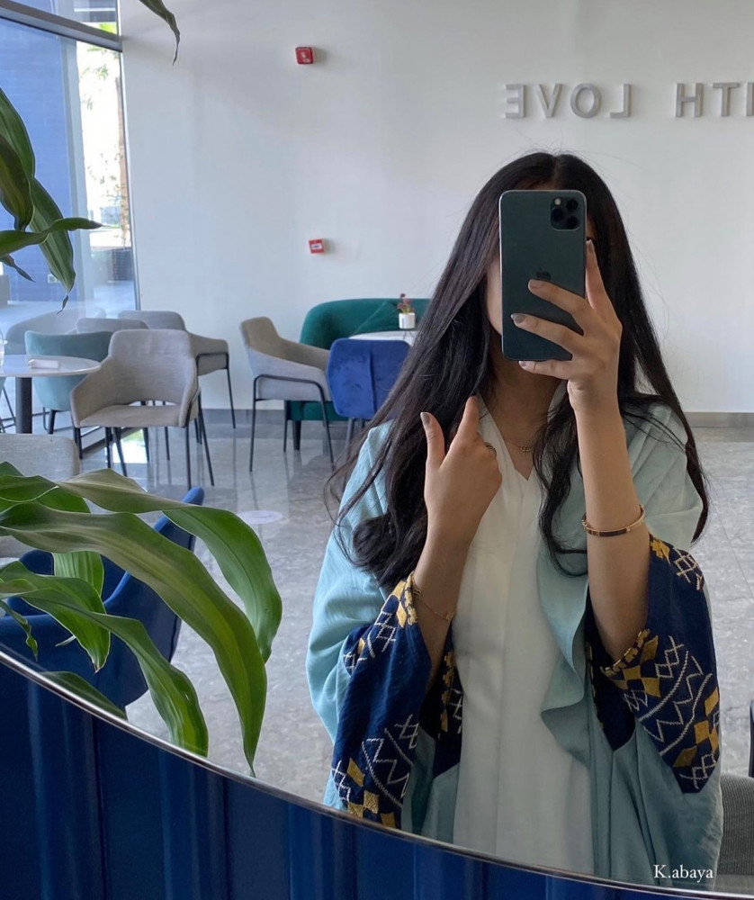 عباية كريب مغسول مع فستان - 069