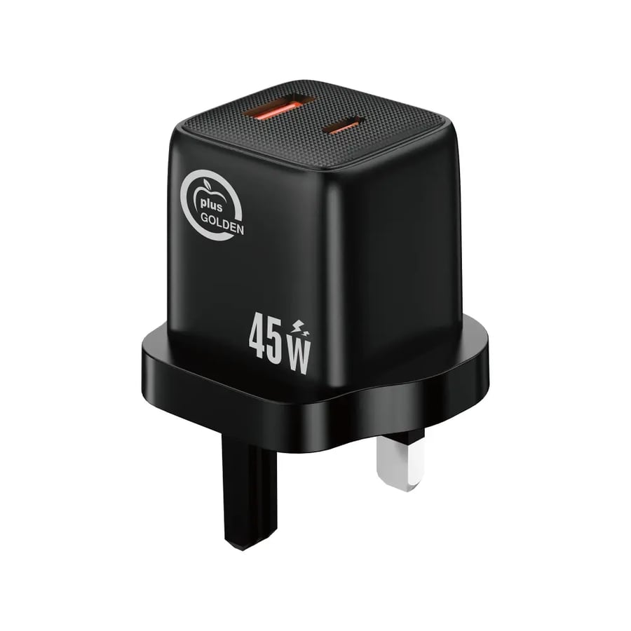 شاحن جداري سريع USB-A وType-C بقوة 45 وات